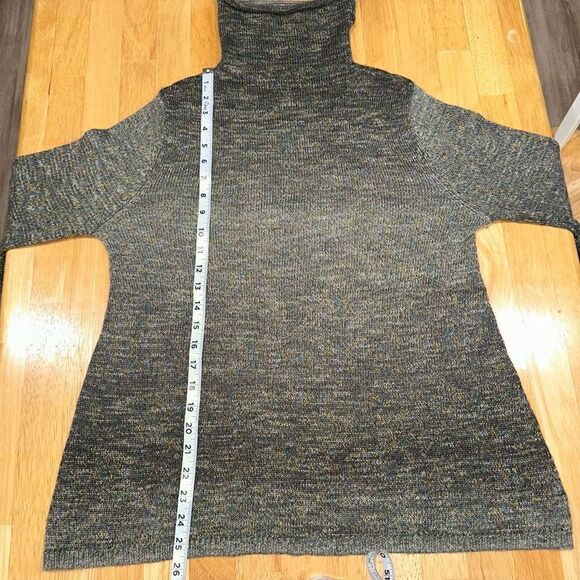 Knox Rose Colorful Marled Knit Ombré Ruffle Bell Sleeve Turtleneck Cozy Sweater - Picture 9 of 11